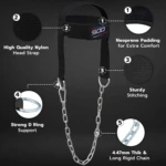 DMoose Fitness Neck Harness for Weight Lifting Soft Padded Head & Chin Strap with Heavy Duty Steel Chain - Neck Exerciser, Trainer & Strengthener to Support Injury Recovery and Intense Workouts