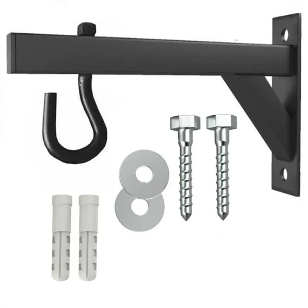 PUNCH BAG BRACKET by Athletics Gear 16-guage Heavy Duty with D-Shackle Swivel & Fixings 30cm Wall Bracket
