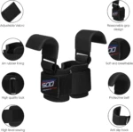 SKDK Cotton Hard Pull Wrist Lifting Straps Grips Band-Deadlift Straps with Neoprene Cushioned Wrist Padded and Anti-Skid Silicone for Weightlifting, Bodybuilding, Xfit, Strength Training